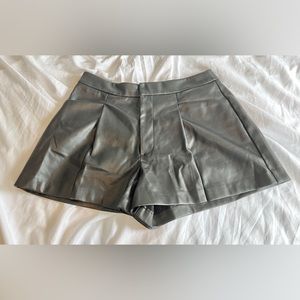 Stradivarius Leather Shorts